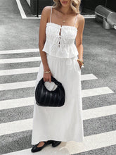 Siren Gaze 2pcs Women Solid Color Ruffle Edge Camisole And Mini Skirt Set